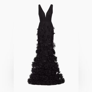Marchesa Notte Rosette Appliqué Mermaid Gown